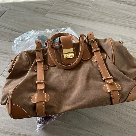 J Peterman Leather & Canvas Travel Bag - Picture 2 of 10